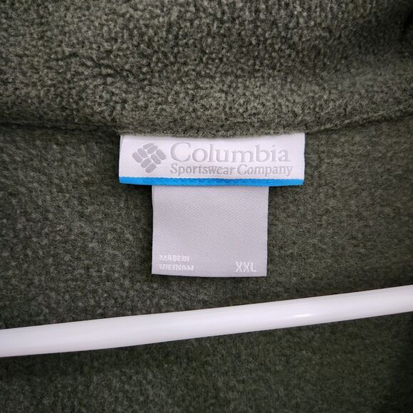 Columbia Mens Army Green Fleece Full Zip Vest - Picture 3 of 6